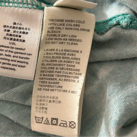 Free People Women's Short Sleeve T-Shirt Blue Green Camo Print Size XS - Picture 4 of 8